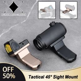 Lights Tactical Metal Offset Optic Sight Mount For T 1 T 2 RMR 45 Degrees Red Dot Scope Base Fit 20mm Rail Airsoft Accessories