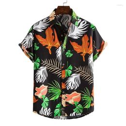 Men's Casual Shirts Plants Leaves Graphics For Men Kids 3D Print Hawaiian Beach Shirt Short Sleeve Fashion Lapel Blouse Tops Clothing