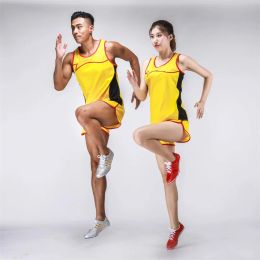 Sets 2023 Summer Women Men Sports Marathon Tracksuit Clothes Couple Quick Dry Breathable Crossfit Track & Field Athletic Uniform Sets