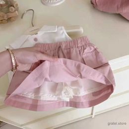 Clothing Sets Girls Summer Sets 2024 Childrens Fashion Polo Sleeveless Top Short Skirt Pants Two Piece Set Clothing Baby Outfits Set 2-7Yrs