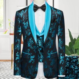 Suits Thorndike Spring And Autumn Men Business Casual Suit, Fashion Single Blazers + Trousers+Vest 2022 New Jacquard Wedding Suits Fit