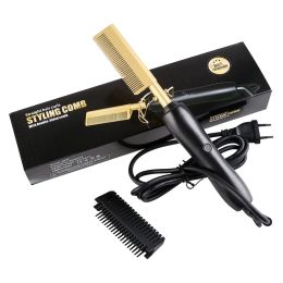 Straighteners 3 in1 Electric Flat Iron Pressing Comb Straightening Heated Brush Hot Comb Curler Titanium Straightener For Wig Peigne Chauffant