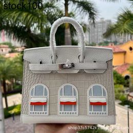Platinum Handbag Crocodile Skin Women's Bag Paris Classic House American Alligator Mini 20 Full Manual Handmade Genuine Leather