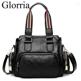 Drawstring Glorria Leather Hand Bags For Women 2024 Business Work Designer Shoulder Bag Bolso Feminina