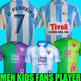 2024 2025 Camiseta Malaga Cf Soccer Jersey 120 Aniversario Kids Kit Remake Retro 24/25 Home S-4xlfootball Shirts Men Bustinza M. Juande Ramon Febas Alex Gallar Sol Munoz