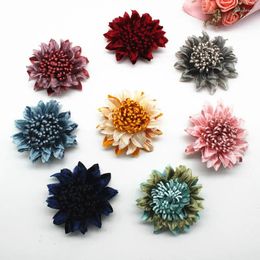 Hair Accessories 80 Pcs/Lot 2.3" Handmade Fabric Flowers With Tassel Centre Great For Headbands Shoes Brooches Hat Flower Embellishments