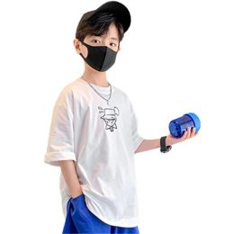 Tees 2022 Summer Letter Print TShirt for Boys Kids Korea Casual Cotton Tops Teenage Children Short Sleeve Loose Top Tees 5 To 14Yrs