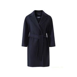 Designer Coats Cashmere Coats Luxury Coats Women's Coats Maxmaras Can Be Custom Sized Womens Sheep Wool Eight Quarter Sleeved Medium Length Coat 6475