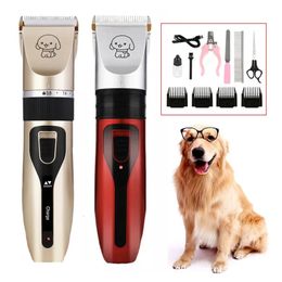 Dog Professional Hair Clipper Electrical Grooming Trimmer for Pets USB Rechargeable Shaver Low Decibel Animals Haircut Machine 240424