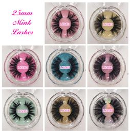 5D 25mm Mink Eyelashes Long Dramatic Real Mink Hair Eye Lashes Private Label Custom Packaging Box7856207