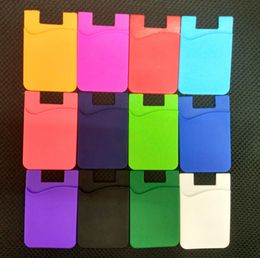 Phone Sticky Wallet Silicone Self Adhesive Card Pocket Covers Colourful Credit Card Holder Wallet Smart Silicone Phone Pouch 3M Sticky LL