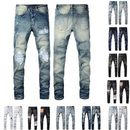 Designers masculinos jeans femininos angustiados motociclista slim jeans reto para homens moda jeans calças mans skinny jean