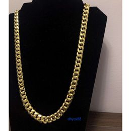 10k 14k 18k Real Solid Gold Miami Cuban Chain Necklaces Usa Ca (united States of America + Canada) North