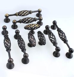 128mm American retro style black antique copper kitchen cabinet cupboard door handles 96mm bronze dresser drawer s knobs1981012