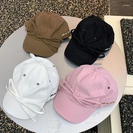 Ball Caps 1PC Ribbon Bow Thin Section Adjustable Baseball Hat Soft Top Short Brim Show Face Small Spring And Summer Versatile