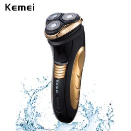 Shavers Kemei Electric Shaver Face Care Waterproof Beard Shaver Rechargeable Electric Razor Men 3D Floating Shaving Machine Trimmer