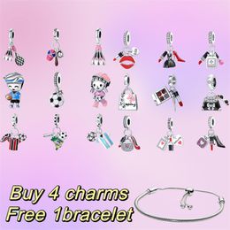 New Designer Charm Bracelet 925 Silver Football Pendant DIY Accessories Bracelet Suitable for Pandoras Bracelet Women's Jewelry Birthday Gift Box Wholesale