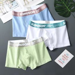 Underpants 3Pcs SQINUSQN Men's Panties Cotton Underwear Breathable Men Boxer Shorts Comfortable Size M-4XL