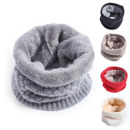 Scarves Knitted Scarf Winter Warm Snood Solid Thicken Wool Fur Neck Warmer Unisex Men Scarfs Ring Female Pullover