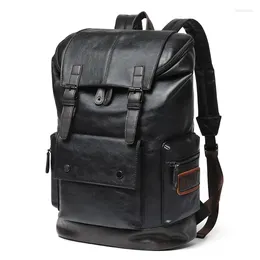 Backpack Men's Large Leather Antitheft Travel Laptop Bags Men Black Bagpack Boy Big Capacity School Male Business Shoulder Bag