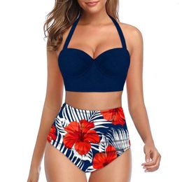 Women's Swimwear 2 Piece Bathing Suits Halter Ring Bikini Set With Cover Up Skirt Suit 14w Lane Swim High Neck Top Teal