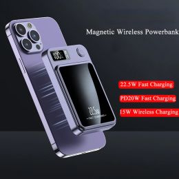 Cases 10000mAh Magnetic Qi Wireless Charger Power Bank 22.5W Fast Charging for iPhone 14 13 12 11 Xiaomi Samsung Huawei Mini Powerbank