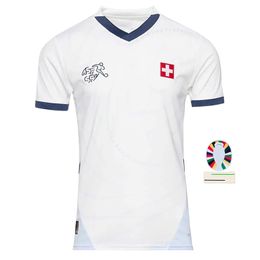 2024 Switzerland Euro Cup Soccer Jerseys SWISS National Team ELVEDI AKANJI ZAKARIA SOW RIEDER EMBOLO SHAQIRI Home Away Football Shirts F76