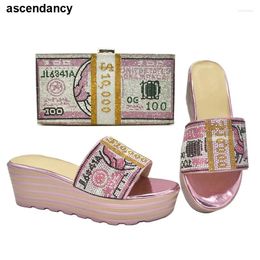 Dress Shoes Wedding For Women Bride Slip On High Heels Pumps Arrival African Wonen Decorated With Rhinestone