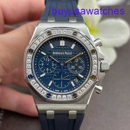 AP Calendar Wrist Watch Royal Oak Offshore Series 37mm diameter Automatic Mechanical Rubber Fashion Casual Unisex Luxury Watches Watches 26231ST.ZZ.D027CA.01 Blue