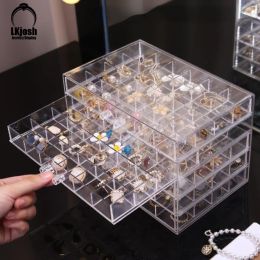 Strands Plastic Transparent 72 Grid Jewelry Box Display Tray Drawer Storage Ring Earring Jewelry Rack Necklace Bracelet Storage Box