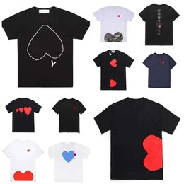 2024 Play Mens T Shirt Designer Red Commes Heart Women Garcons S Badge Des Quanlity Ts Cotton Cdg Embroidery Short Sleeve 55