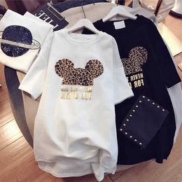 Women Designer t Shirts Brand Dresses with Animal Lovely Mouse Fashion New Arrival Summer Dress for Short Sleeve Long Tee M-xxl
