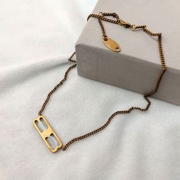 Luxury B Letters Brand Copper Earrings Necklace Set Jewellery for Women 18K Gold Retro Vintage Chain Choker oorbellen brincos Earring Necklaces Gift