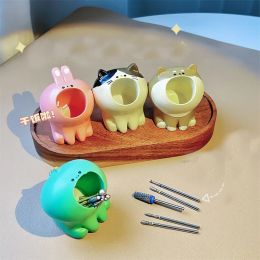 Bits Nail Art Grinding Head Bit Holder Cute Nail Drill Bits Holder Container Display Rack Nail Brushes Holder Nail Bit Storage Tools