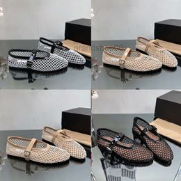 dance shoes ballet flats designer shoe women spring quilted genuine leather slip on ballerina luxury round toe ladies dress shoes 506
