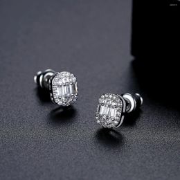 Stud Earrings Funmode Korean Version Of Simple Geometric Rock Candy Series Zircon Small And Cold Style Women FE402