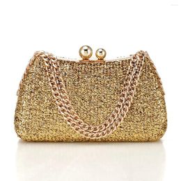 Drawstring Women Diamond Wedding Clutch Purse And Handbag Golden Luxury Evening Bag For Party Sequin Silver Shoulder