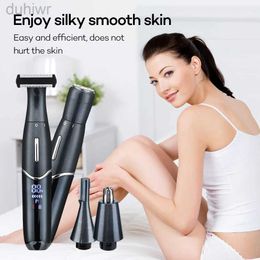 Epilator Electric Hair Remover Rechargeable Mens Hair Shaver Nose Hair Trimmer Eyebrow Shaper Leg Armpit Bikini Trimmer Women Epilator d240424