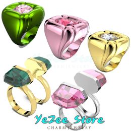 Rings Dulcis Lucent Series Zircon Large Crystal Rings New Sales Trends Boutique Charm Women's High Quality Party Gifts With Logo