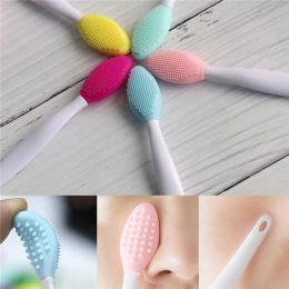 Scrubbers 5 Colors Silicone Multifunction Wash Face Exfoliating Blackhead Cleansing Brush Lip Brush Clean Pores Professional Beauty Tools