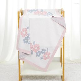 Blankets Born Baby Blanket Knit Infant Stroller Swaddle Super Soft 90 70CM Toddler Girl Boy Bed Quilt Fashion Floral Plaid Sleep Cover