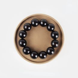 Strands Natural Ebony Buddhist Prayer Beads Bracelet Customised with Purple Sandalwood Beads for Men and Women Meditation