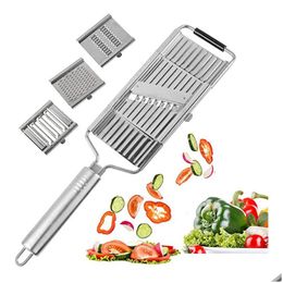 Fruit Vegetable Tools Kitchen Mti-Purpose Stainless Steel Manual Potato Cutter Carrot Grater Drop Delivery Home Garden Dining Bar Otvef