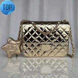 Shoulder Chain Handbag Designer Woman Sier Patent Leather Crossbody Bags Card the Pentagram Wallet Tote Bagl