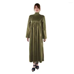 Casual Dresses Women Turtleneck Long Sleeve Loose Midi Dress PU Leather High Waist Robe Pleated Street 7XL