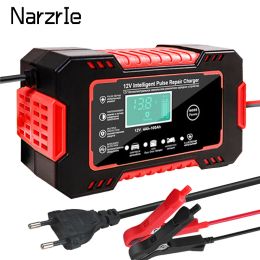 Sweatshirts Car Battery Charger 12v Pulse Repair Lcd Display Smart Fast Charge Agm Deep Cycle Gel Leadacid Charger for Auto Motorcycle