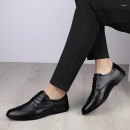 Casual Shoes British Style Genuine Leather Mens Dress Oxfords Business Lace Up Elegant Handmade Loafers Daily