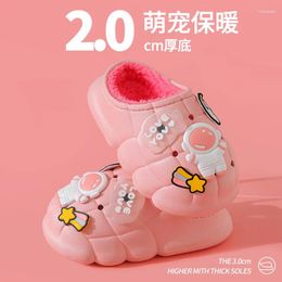 Slippers 2024 Winter Cotton Kids Children Cute Cartoon Non-slip Soft Sole Home Flip Flops Girls Baby Boys Warm Plush Shoes