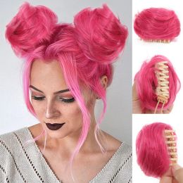 Chignon Chignon WTB Hair Bun Synthetic Hair Pieces Mini Claw Clip Messy Cat Ears Fake Chignon Wig Accessory Updo Hairpieces