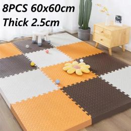 Mats 8PCS Floor Noise Mat Foot Mat 60x60cm Thick 2.5cm Tatame Baby Play Mat Activities Mat for Baby Folding Carpet Game Puzzle Mat
